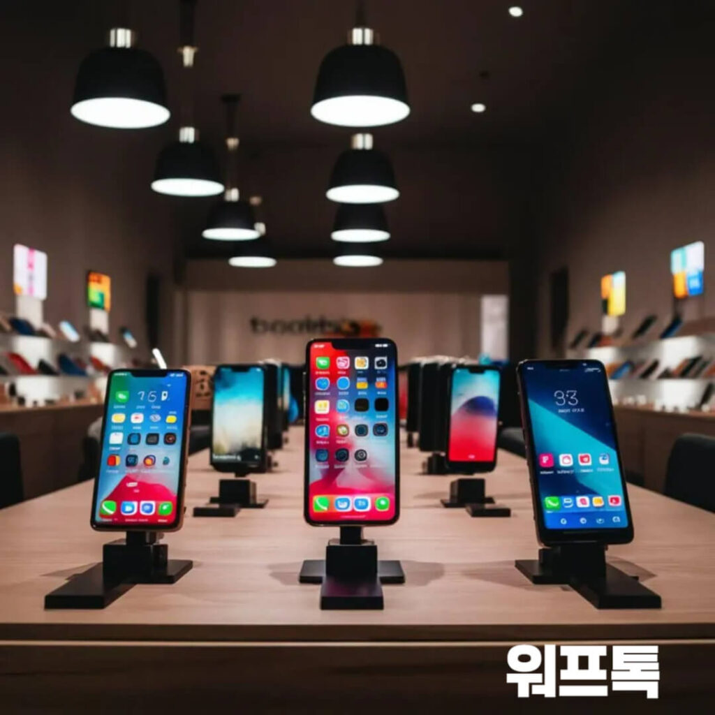 단통법 폐지와 관련된 휴대폰 진열 모습