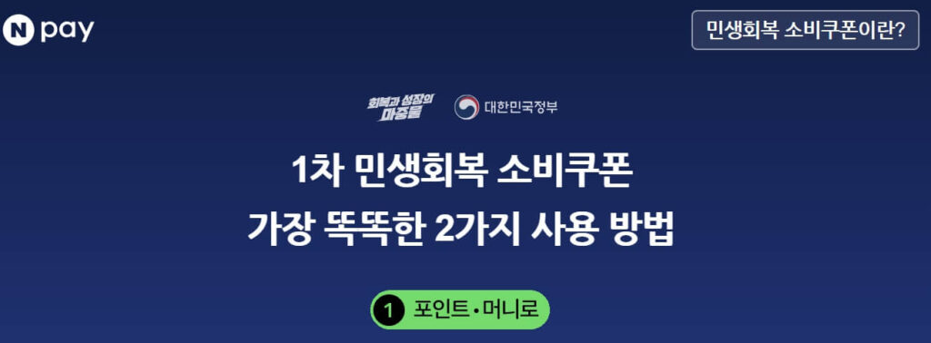 민생회복 소비쿠폰 네이버페이 결제