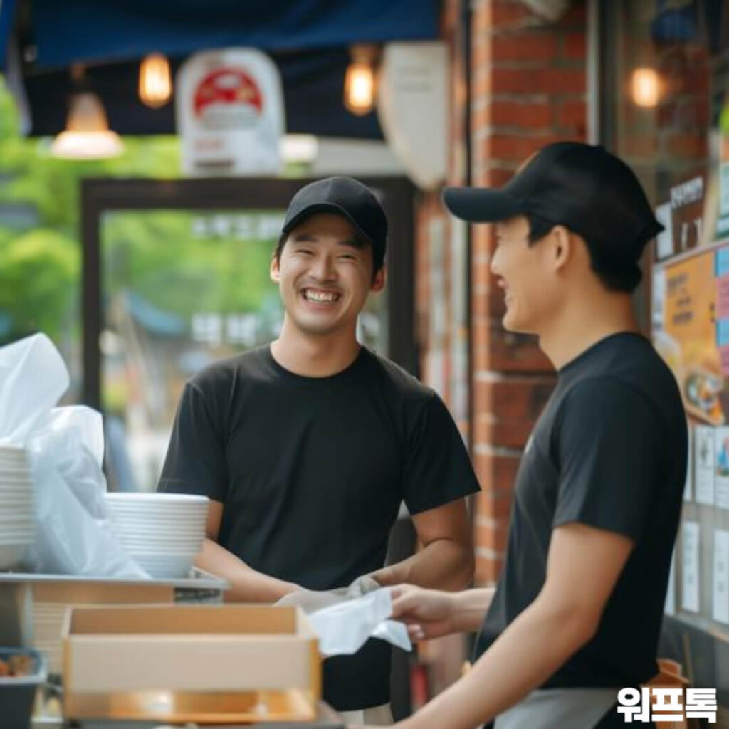 소상공인의 웃는 모습